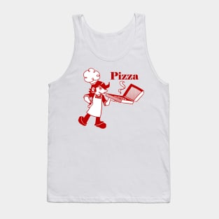 Vintage Looking Goth Pizza Boy Tank Top